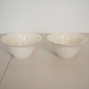 Belleek Set of 2 Claddagh 6" Bowls Hand Crafted in Ireland Ivory Porcelain China